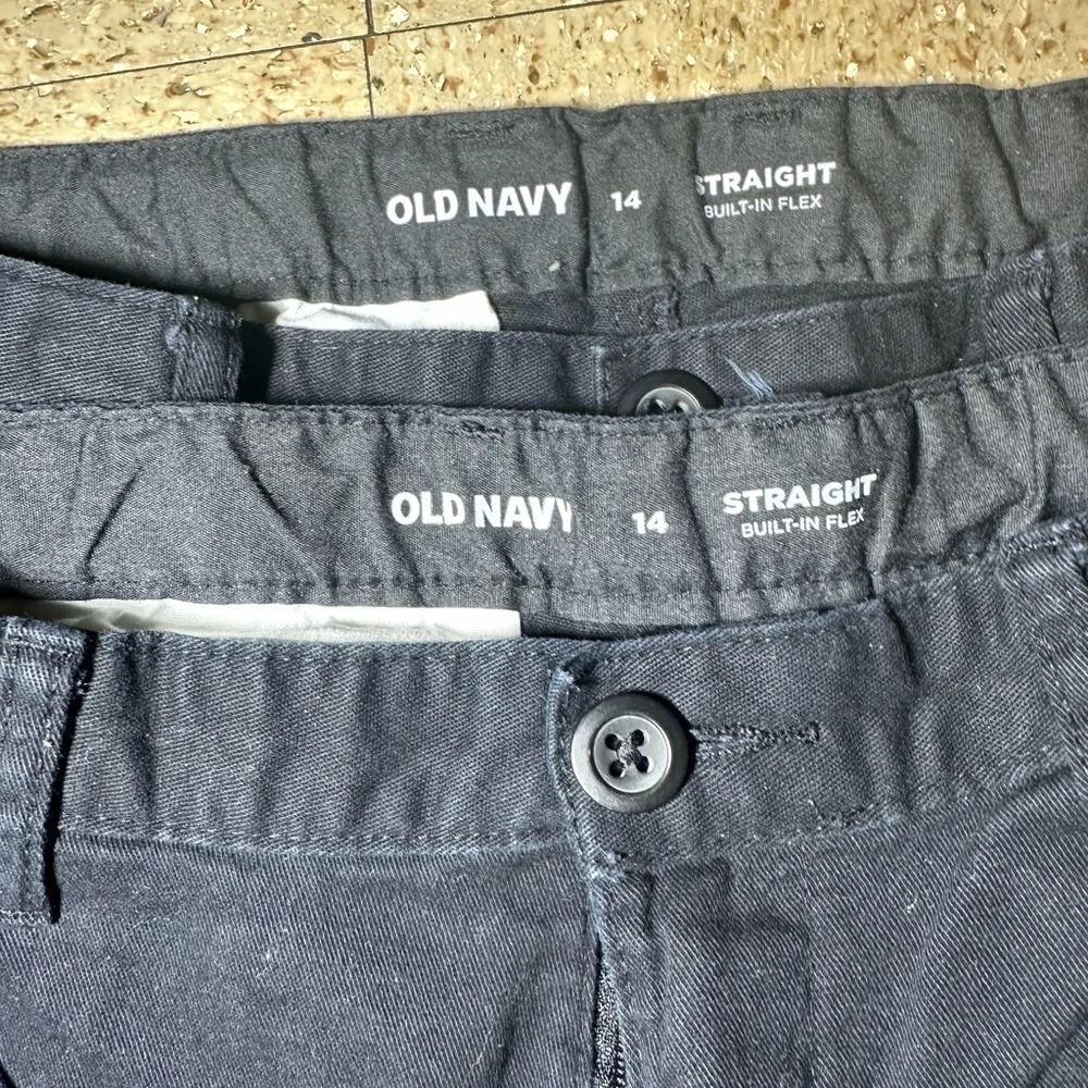 Lot 2 Old Navy Girls‎ Flex Straight Denim Jeans Black Stretch Adj Waist Pants 14